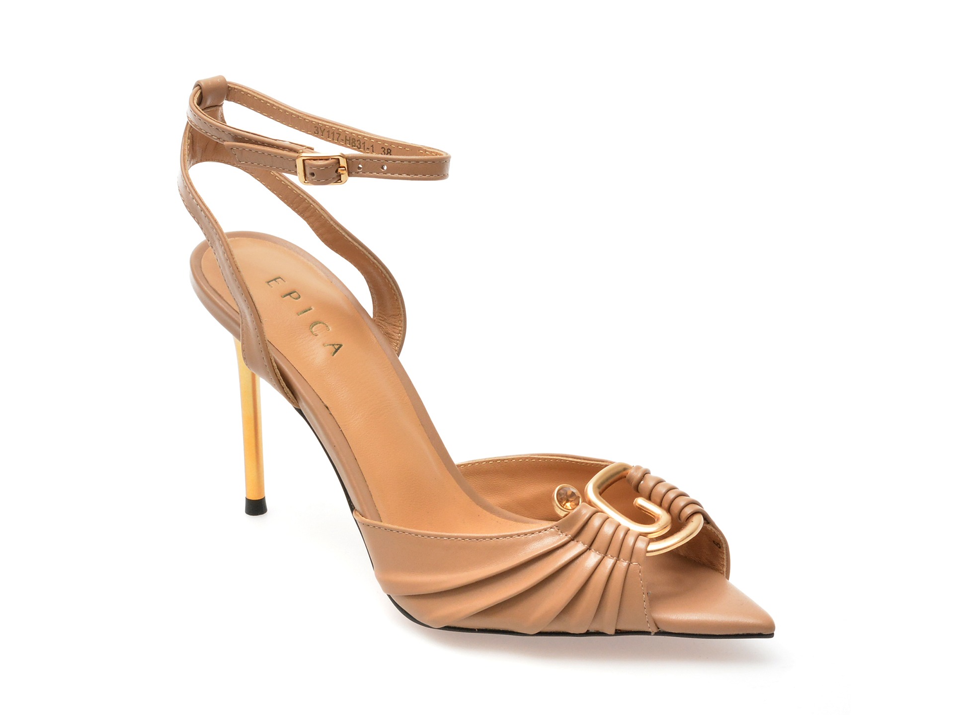 Sandale elegante EPICA maro, 21228, din piele naturala 2 Sandale elegante EPICA maro