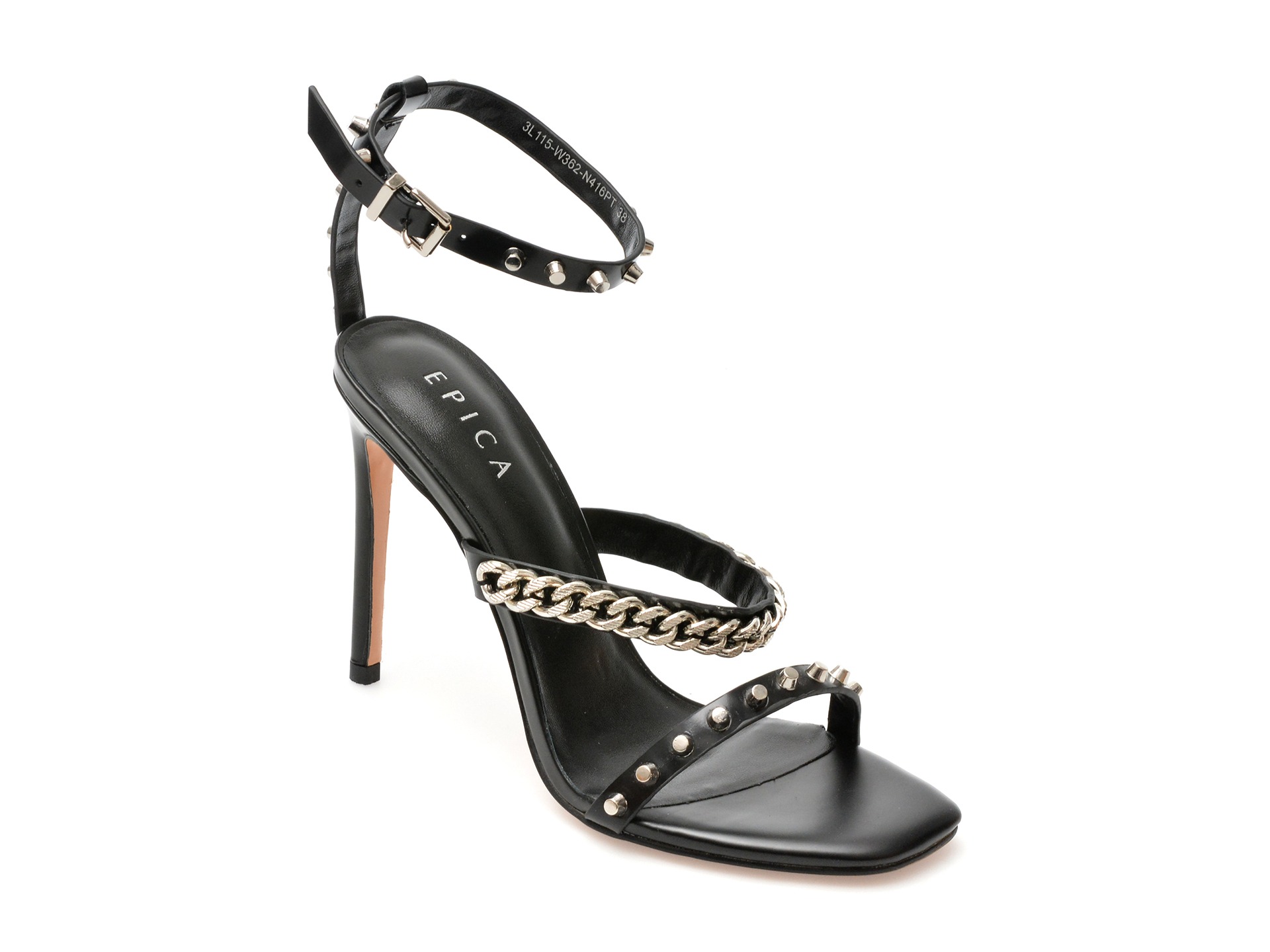 Sandale elegante EPICA negre, 104D01, din piele naturala 2 Sandale elegante EPICA negre