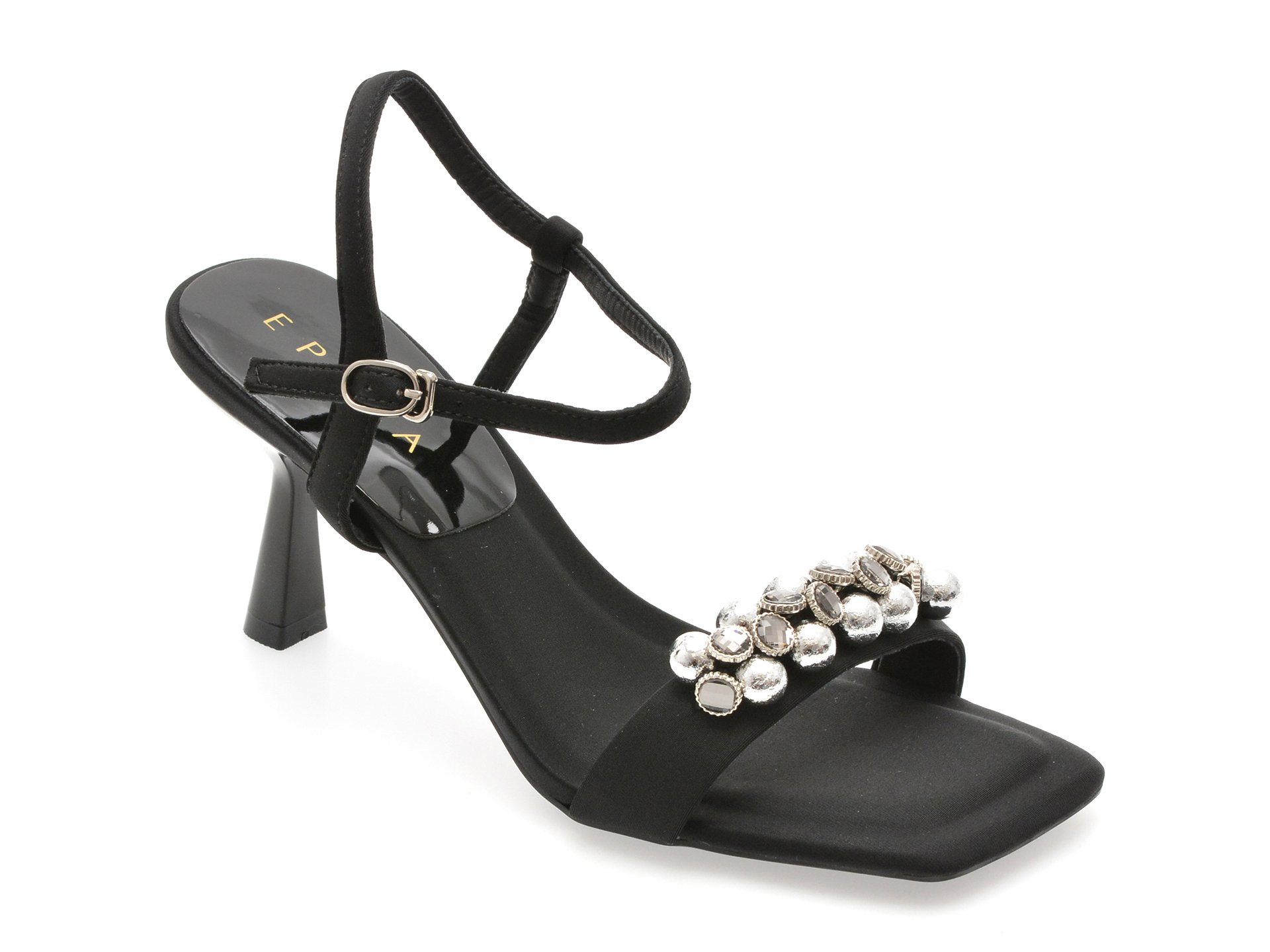 Sandale elegante EPICA negre, 2372, din material textil 1 Sandale elegante EPICA negre