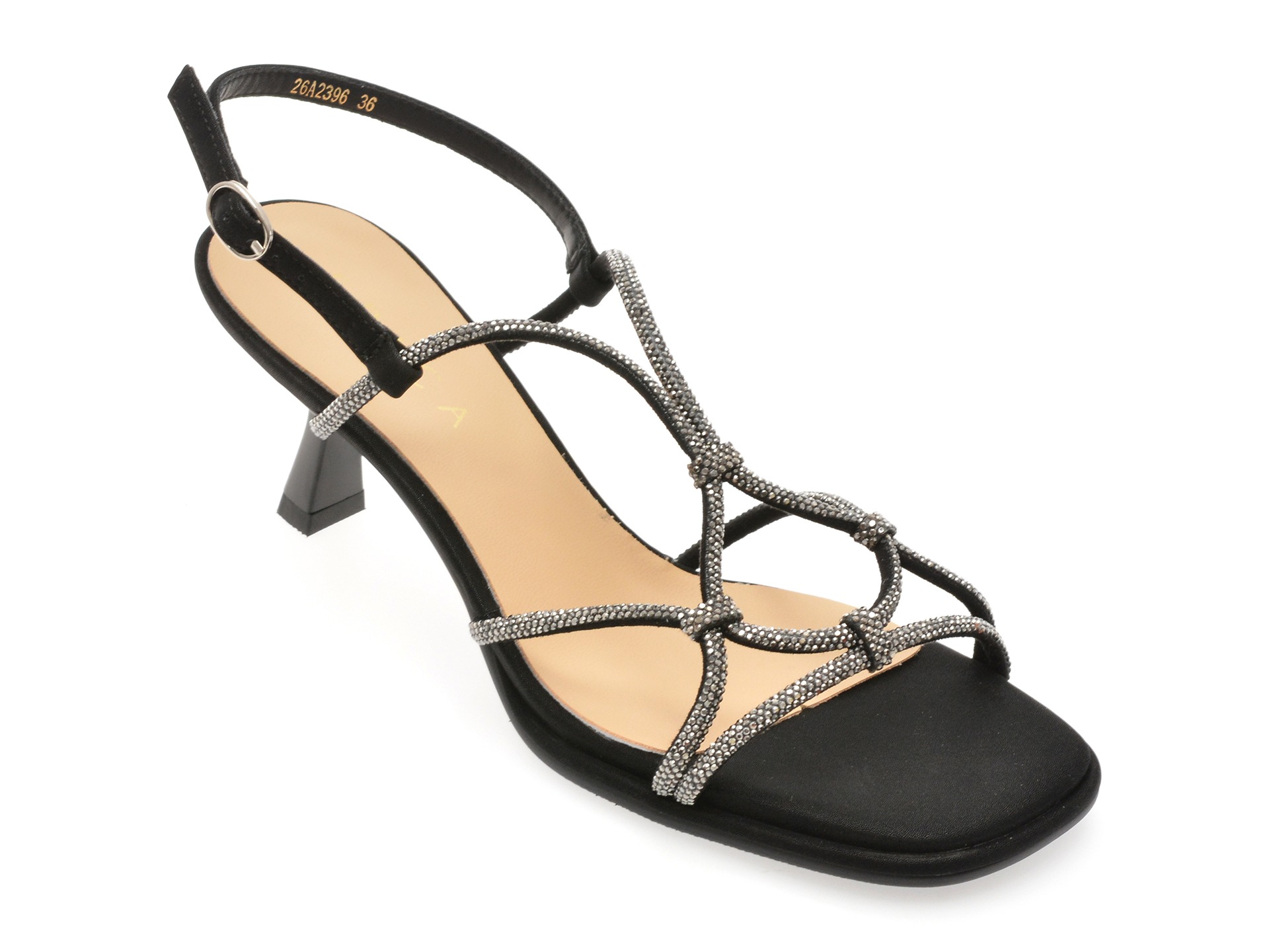 Sandale elegante EPICA negre, 2396, din piele ecologica 1 Sandale elegante EPICA negre