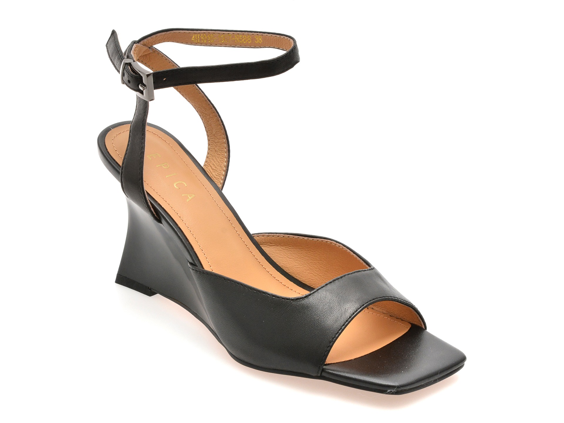 Sandale elegante EPICA negre, 4H1018, din piele naturala 1 Sandale elegante EPICA negre