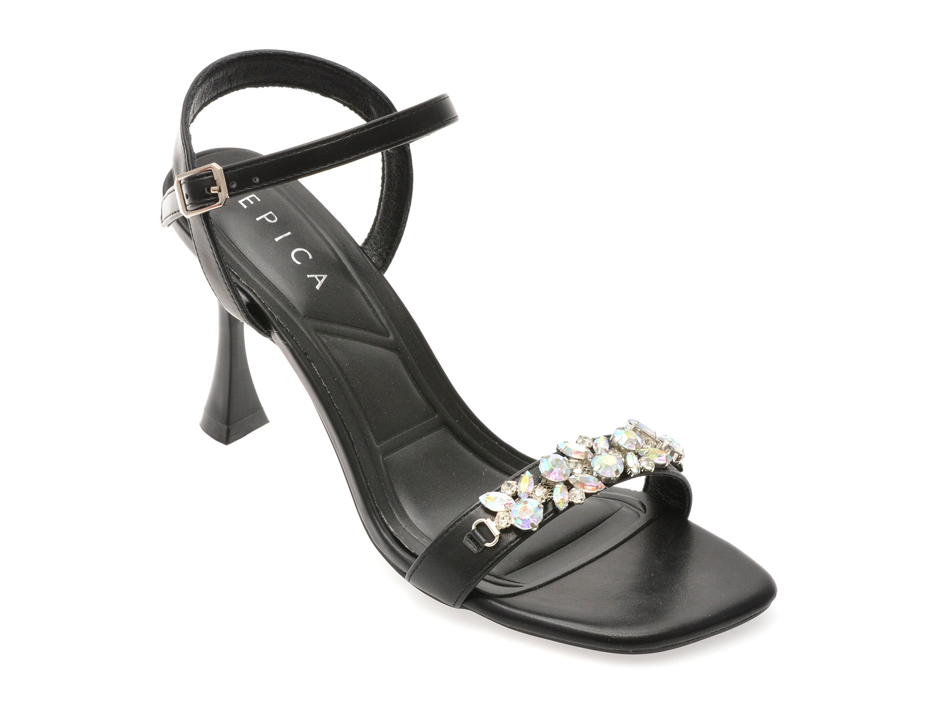 Sandale elegante EPICA negre, 82989, din piele ecologica 1 Sandale elegante EPICA negre