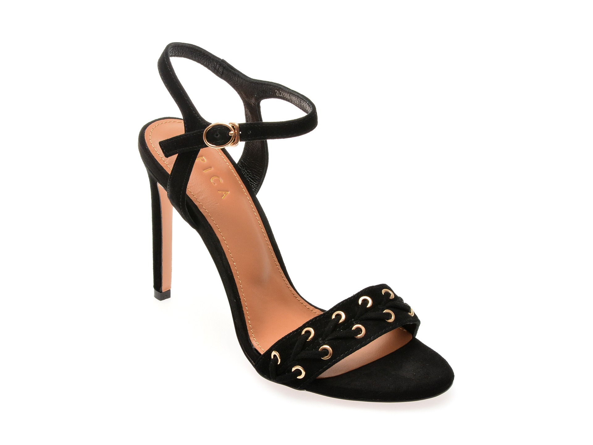 Sandale elegante EPICA negre, W697, din piele intoarsa 2 Sandale elegante EPICA negre