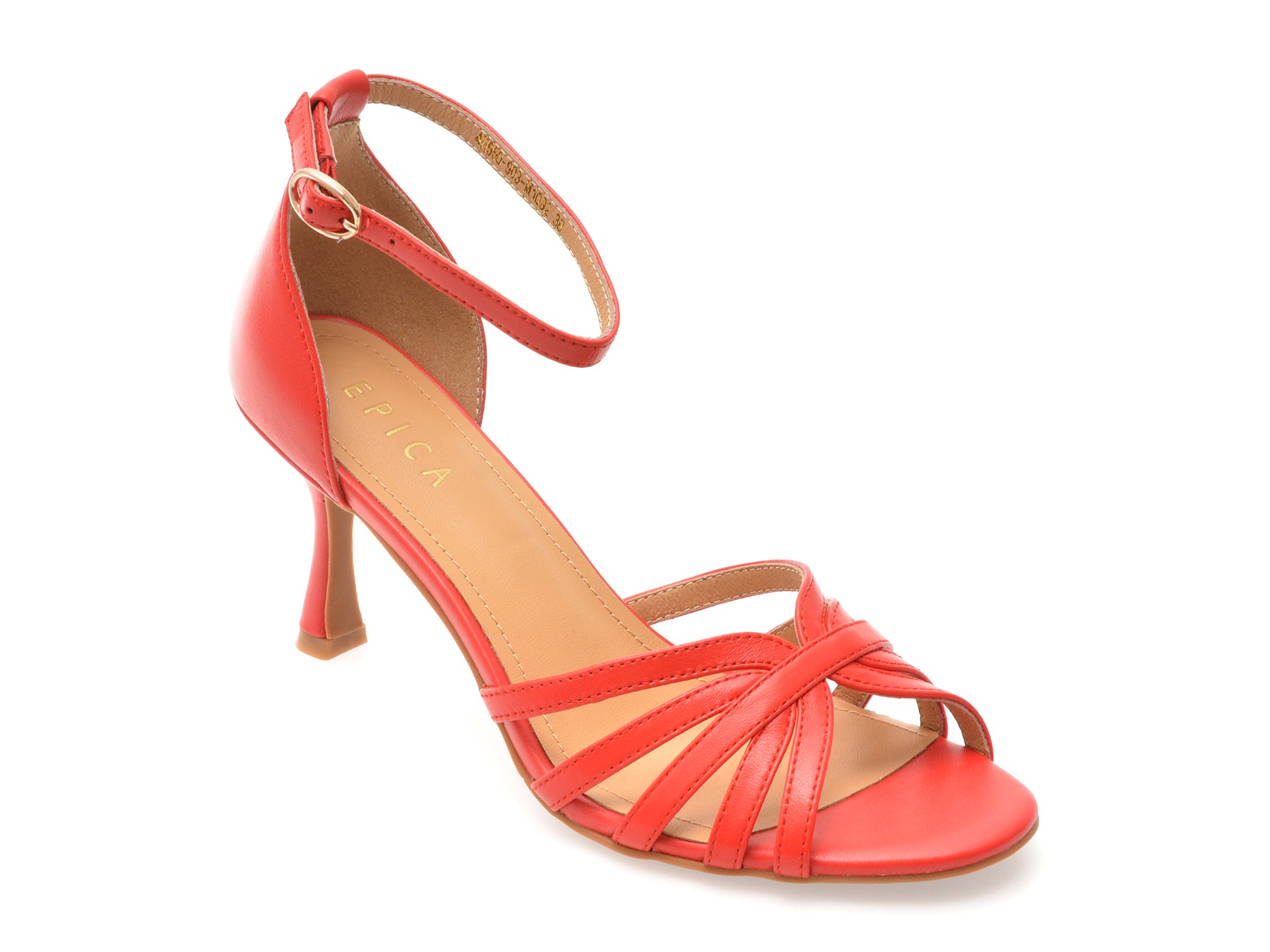 Sandale elegante EPICA rosii, 4H950, din piele naturala 1 Sandale elegante EPICA rosii