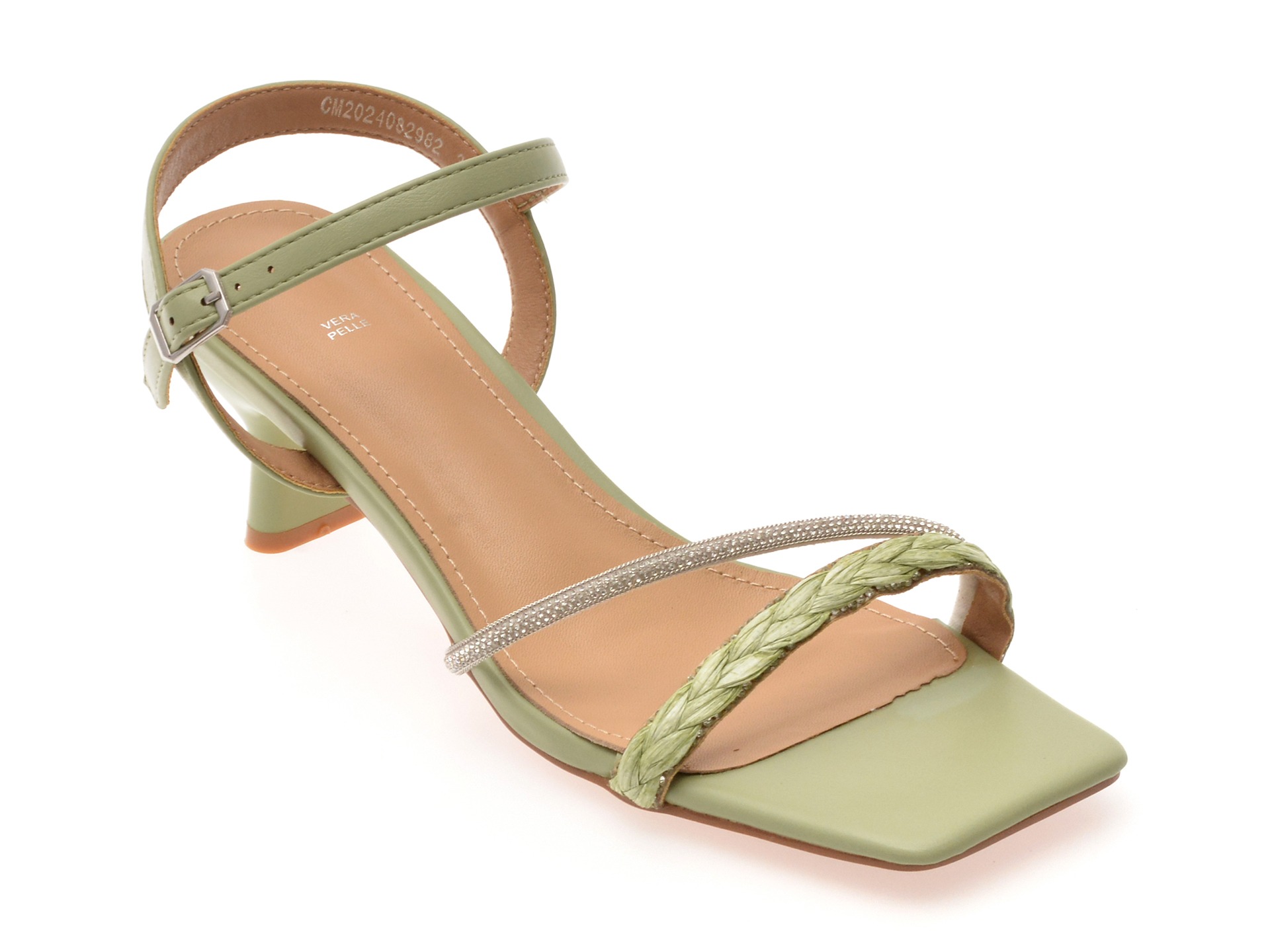 Sandale elegante EPICA verzi, 82982, din piele ecologica 1 Sandale elegante EPICA verzi