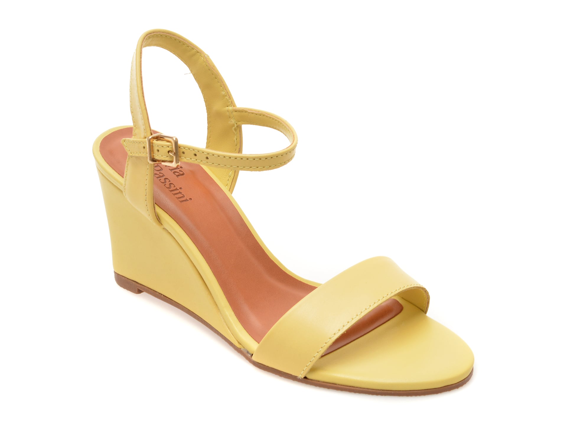 Sandale elegante FLAVIA PASSINI galbene, 375021, din piele naturala 1 Sandale elegante FLAVIA PASSINI galbene