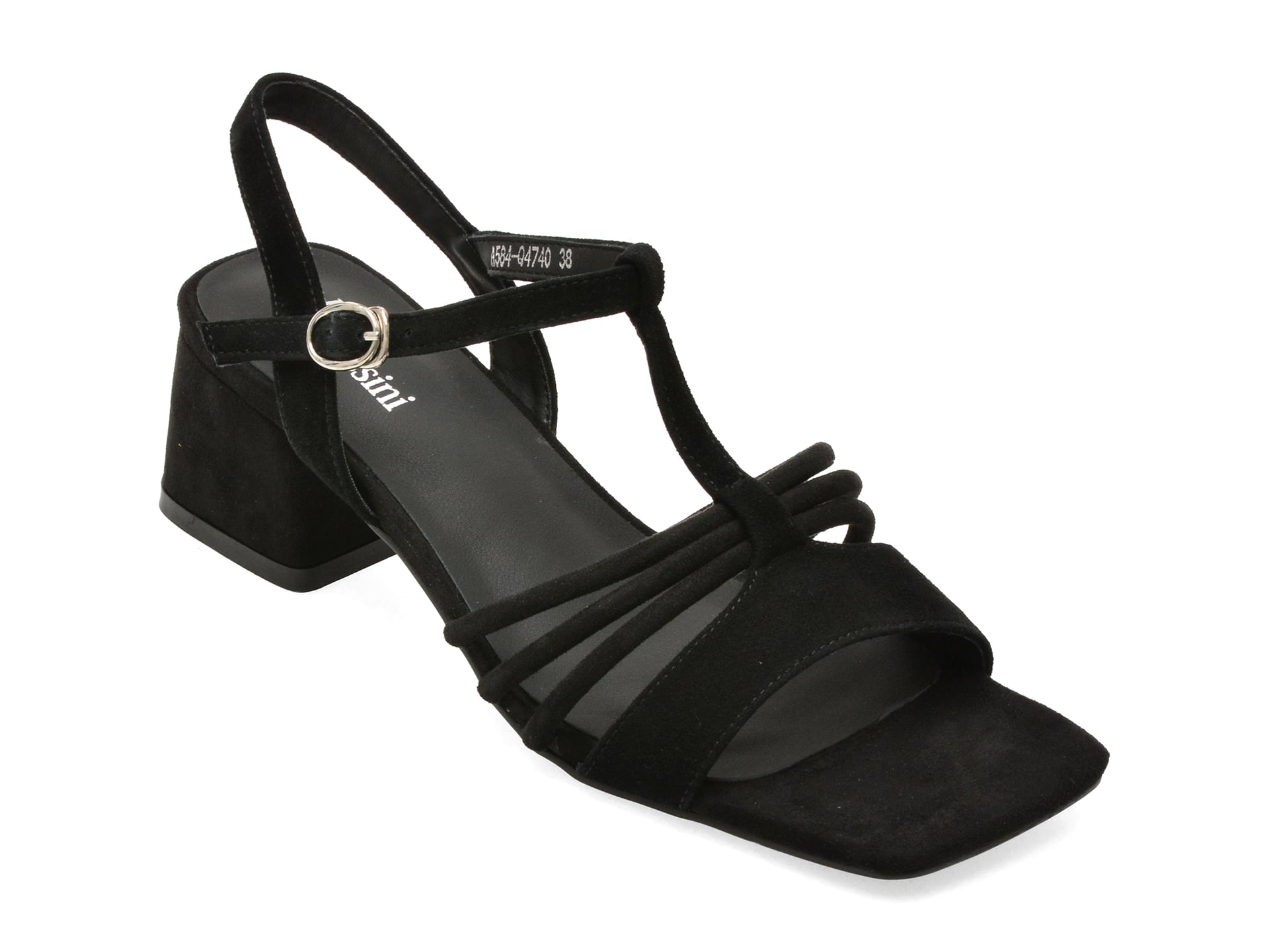 Sandale elegante FLAVIA PASSINI negre, A584, din piele intoarsa 1 Sandale elegante FLAVIA PASSINI negre