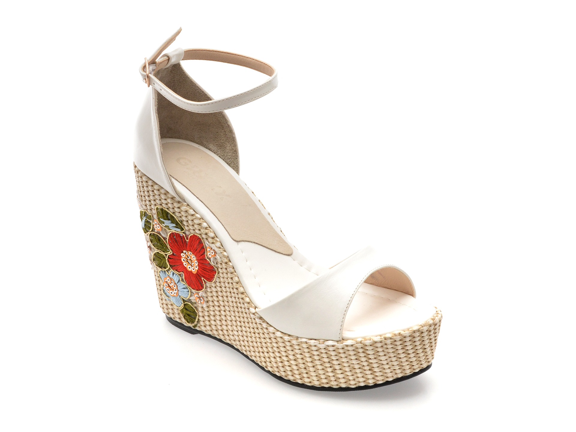 Sandale elegante GRYXX albe, 20927, din piele ecologica 1 Sandale elegante GRYXX albe