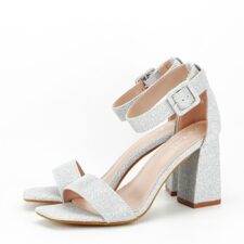 Sandale elegante argintii cu sclipici H8-279 125 13190