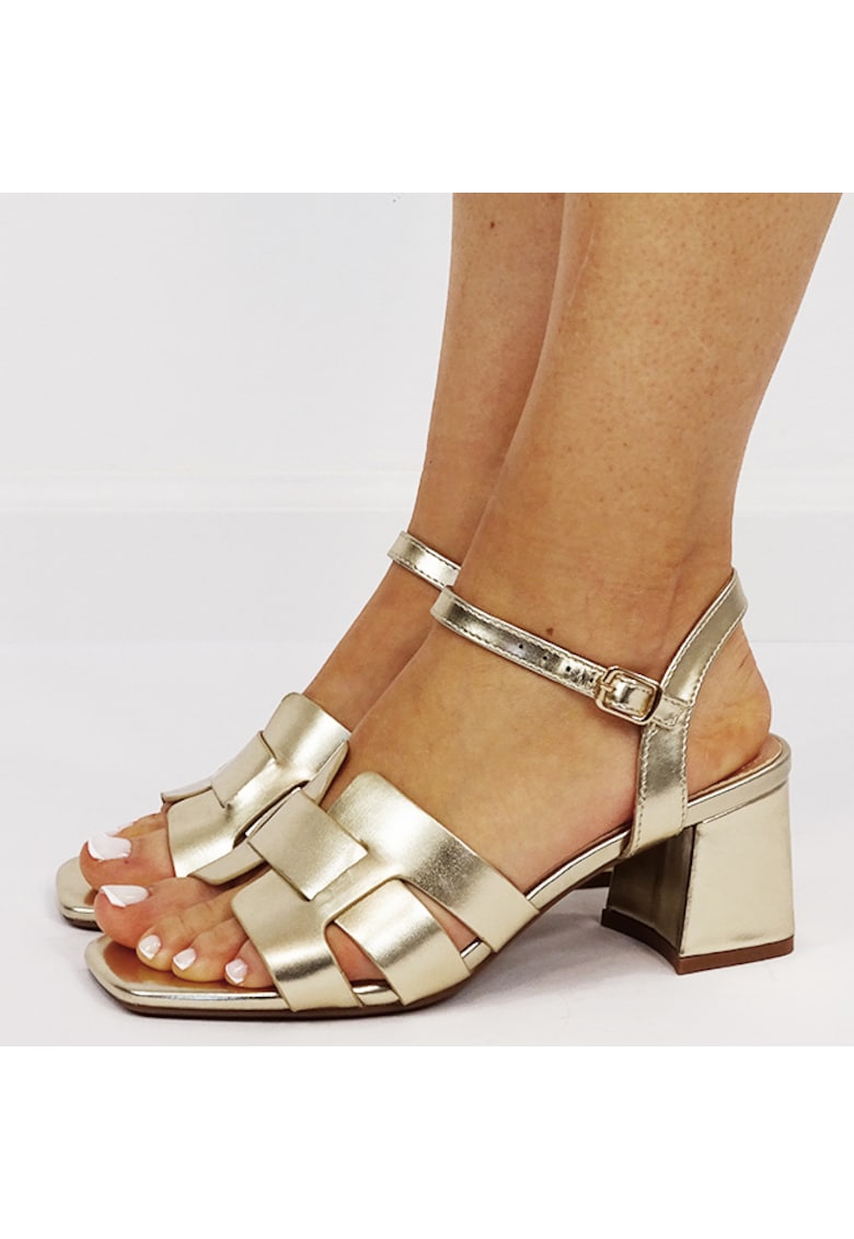 Sandale elegante aurii cu toc masiv BYX9232 M12 17377 1 Sandale elegante aurii cu toc masiv BYX9232 M12 17377