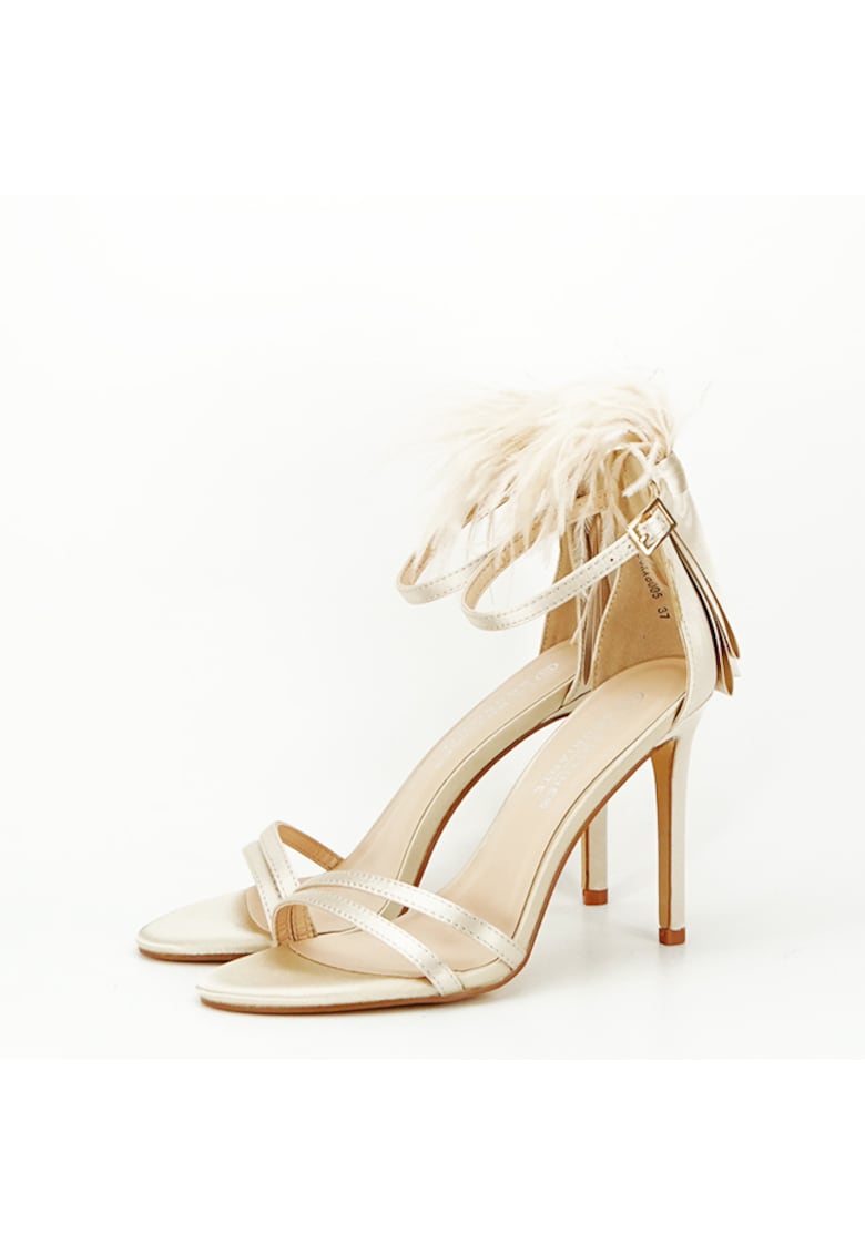 Sandale elegante bej cu pene BSX8005 128 13116 1 Sandale elegante bej cu pene BSX8005 128 13116