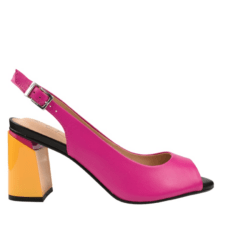 Sandale elegante - dama -  1332-517 fucsia - piele naturala - cu toc