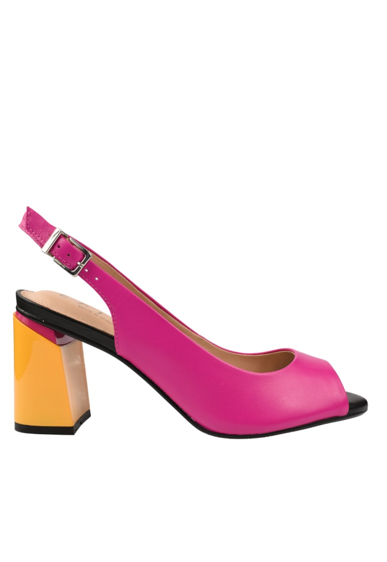 Sandale elegante - dama - 1332-517 fucsia - piele naturala - cu toc 1 Sandale elegante - dama - 1332-517 fucsia - piele naturala - cu toc