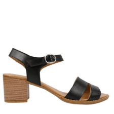 Sandale elegante - dama -  D12-192 negru - piele naturala - cu toc