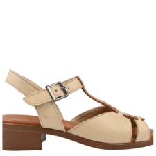 Sandale elegante - dama -  D42-6022 bej - piele naturala - cu toc