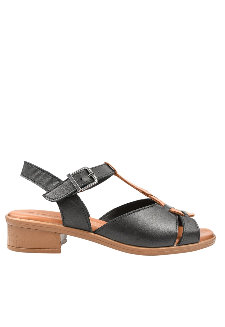 Sandale elegante - dama - D42-6022 negru - piele naturala - cu toc 1 Sandale elegante - dama - D42-6022 negru - piele naturala - cu toc