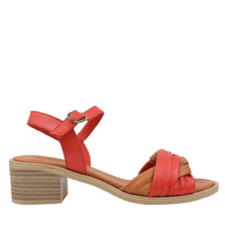 Sandale elegante - dama -  D42-9000 rosu - piele naturala - cu toc