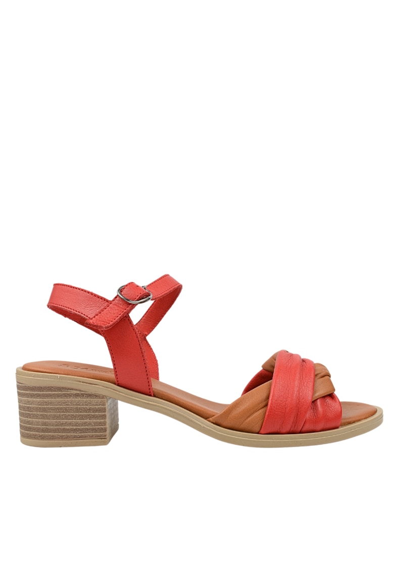 Sandale elegante - dama - D42-9000 rosu - piele naturala - cu toc 1 Sandale elegante - dama - D42-9000 rosu - piele naturala - cu toc