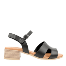 Sandale elegante - dama -  D42-9202 negru - piele naturala - cu toc