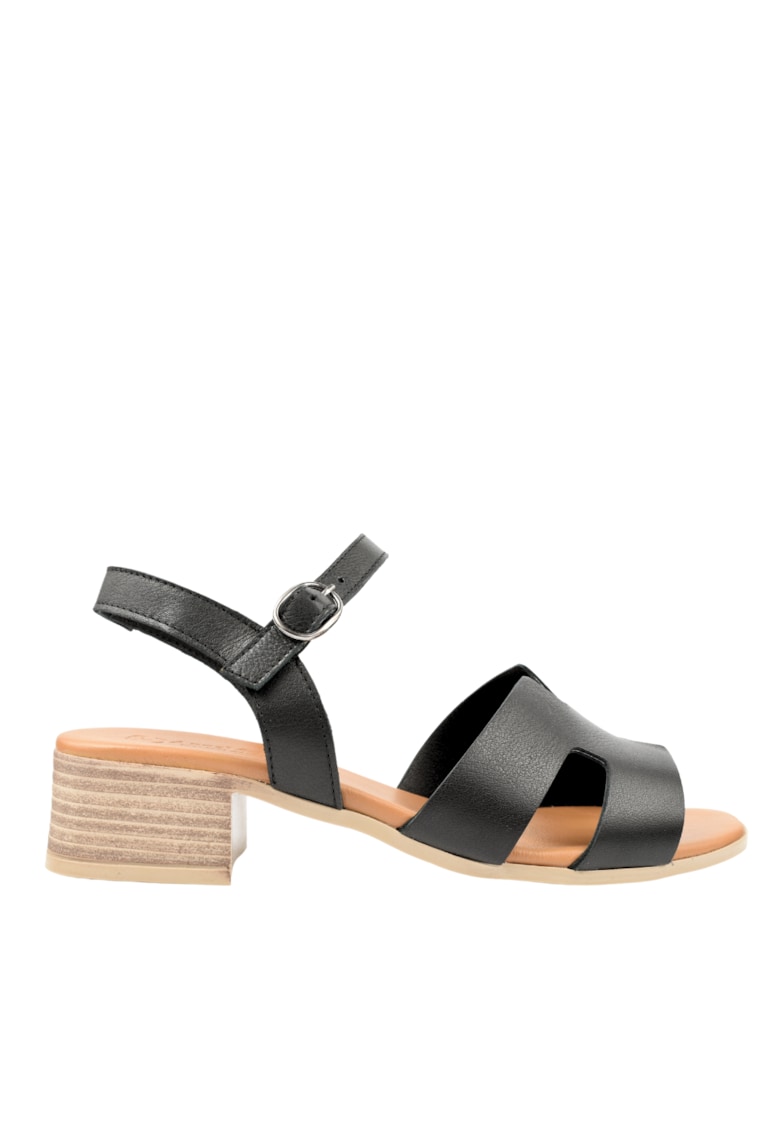 Sandale elegante - dama - D42-9202 negru - piele naturala - cu toc 1 Sandale elegante - dama - D42-9202 negru - piele naturala - cu toc