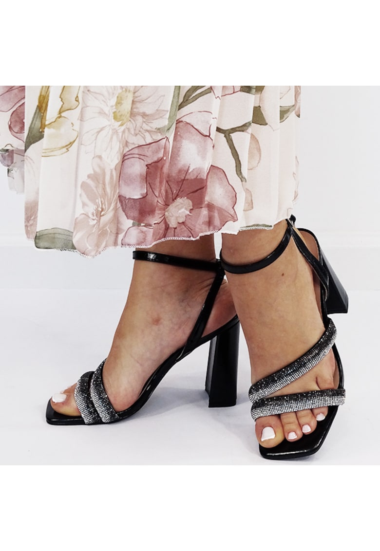 Sandale elegante negre cu pietricele BZF8778 M12 17392 1 Sandale elegante negre cu pietricele BZF8778 M12 17392