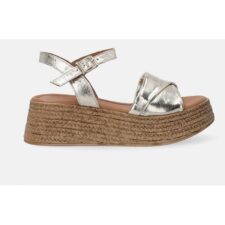 Sandale-espadrile cu aspect metalizat