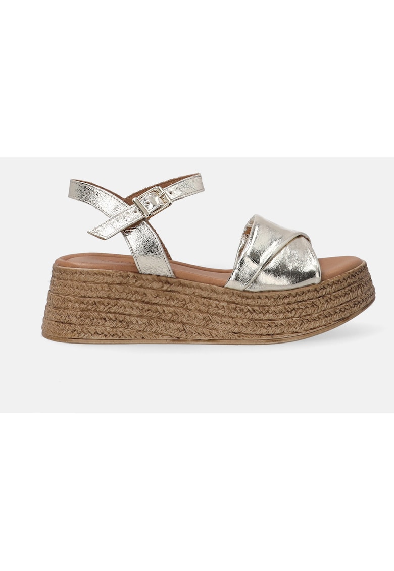 Sandale-espadrile cu aspect metalizat 1 Sandale-espadrile cu aspect metalizat