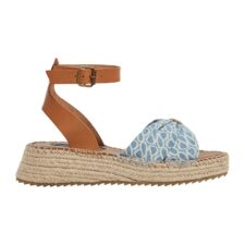 Sandale-espadrile cu detalii de piele