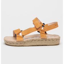 Sandale-espadrile cu garnituri de piele