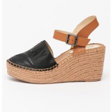 Sandale-espadrile cu garnituri de piele si logo Susan