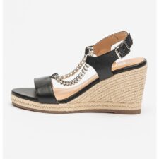 Sandale-espadrile cu platforma si detalii cu lant Looze