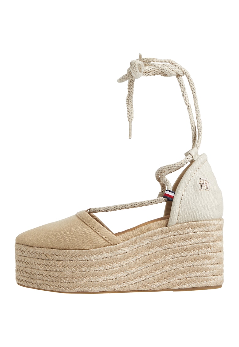 Sandale-espadrile cu sireturi si talpa wedge 1 Sandale-espadrile cu sireturi si talpa wedge