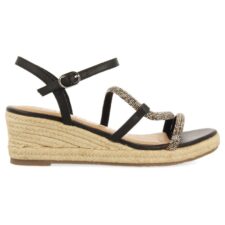 Sandale-espadrile de piele cu cristale