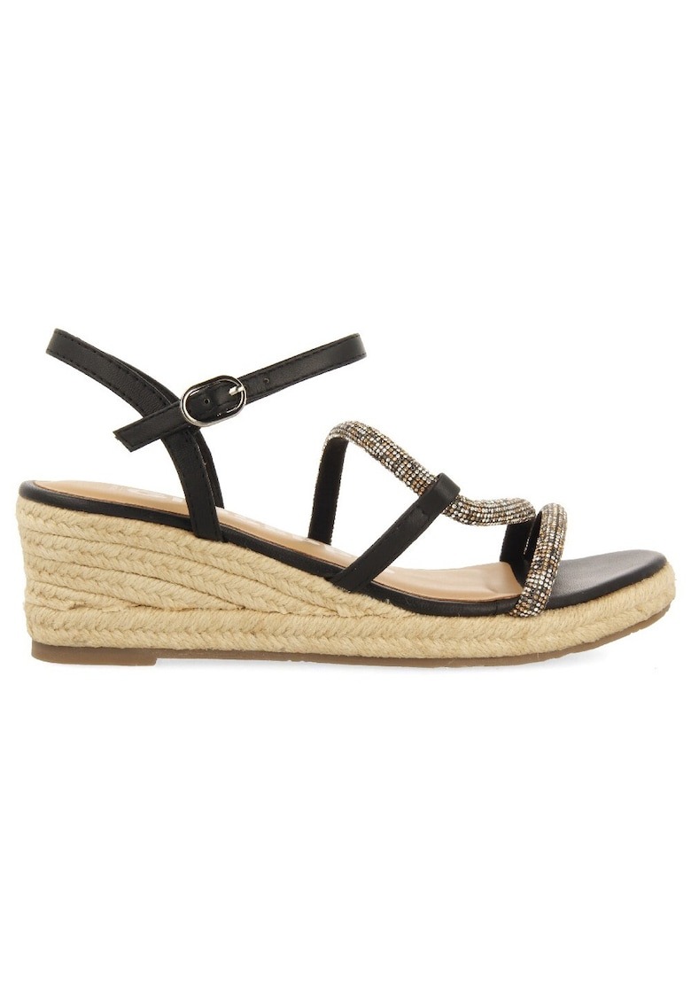 Sandale-espadrile de piele cu cristale 1 Sandale-espadrile de piele cu cristale