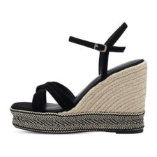 Sandale-espadrile de piele cu platforma