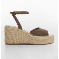 Sandale-espadrile de piele intoarsa cu talpa wedge Alex
