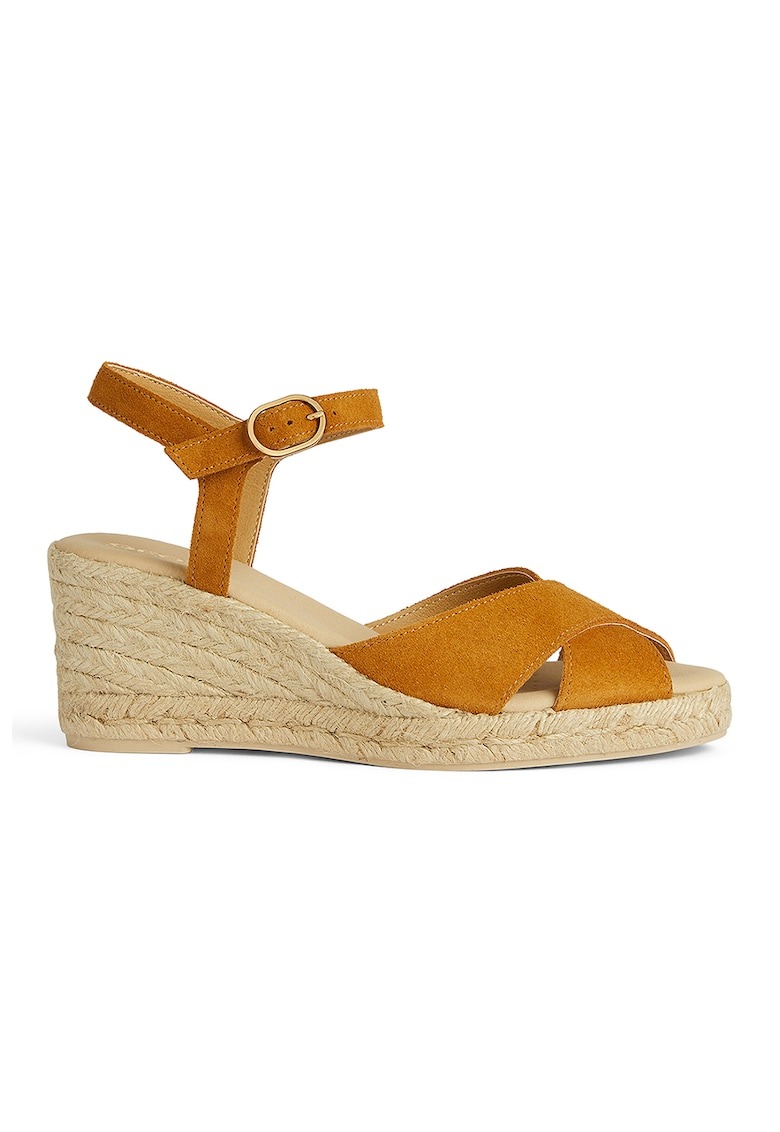 Sandale-espadrile de piele intoarsa cu talpa wedge Gelsa 1 Sandale-espadrile de piele intoarsa cu talpa wedge Gelsa