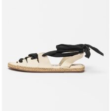 Sandale-espadrile din piele cu siret Atibaia