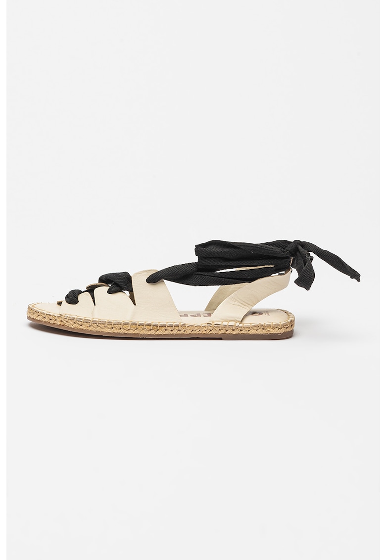 Sandale-espadrile din piele cu siret Atibaia 1 Sandale-espadrile din piele cu siret Atibaia