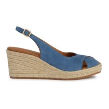 Sandale-espadrile din piele intoarsa cu talpa wedge
