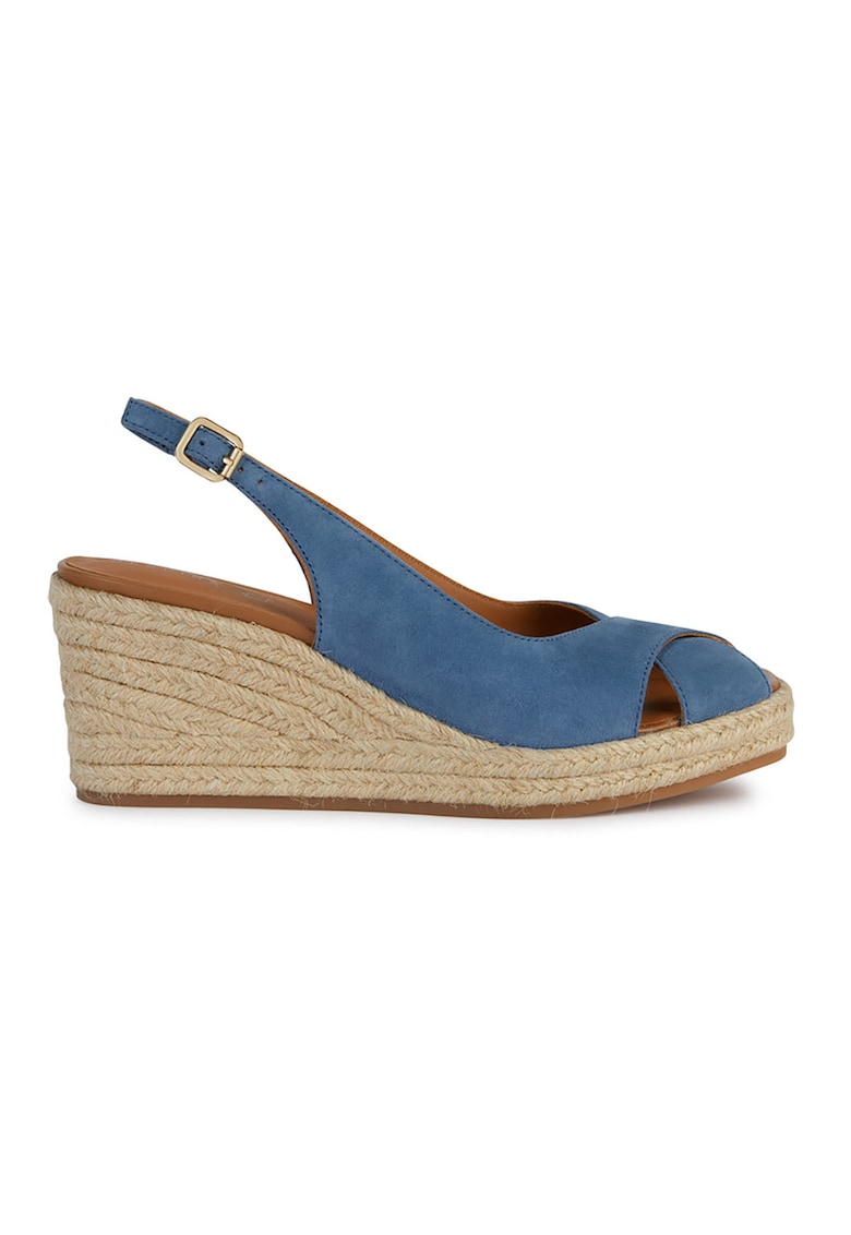 Sandale-espadrile din piele intoarsa cu talpa wedge 1 Sandale-espadrile din piele intoarsa cu talpa wedge