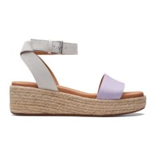 Sandale-espadrile din piele nabuc cu talpa wedge