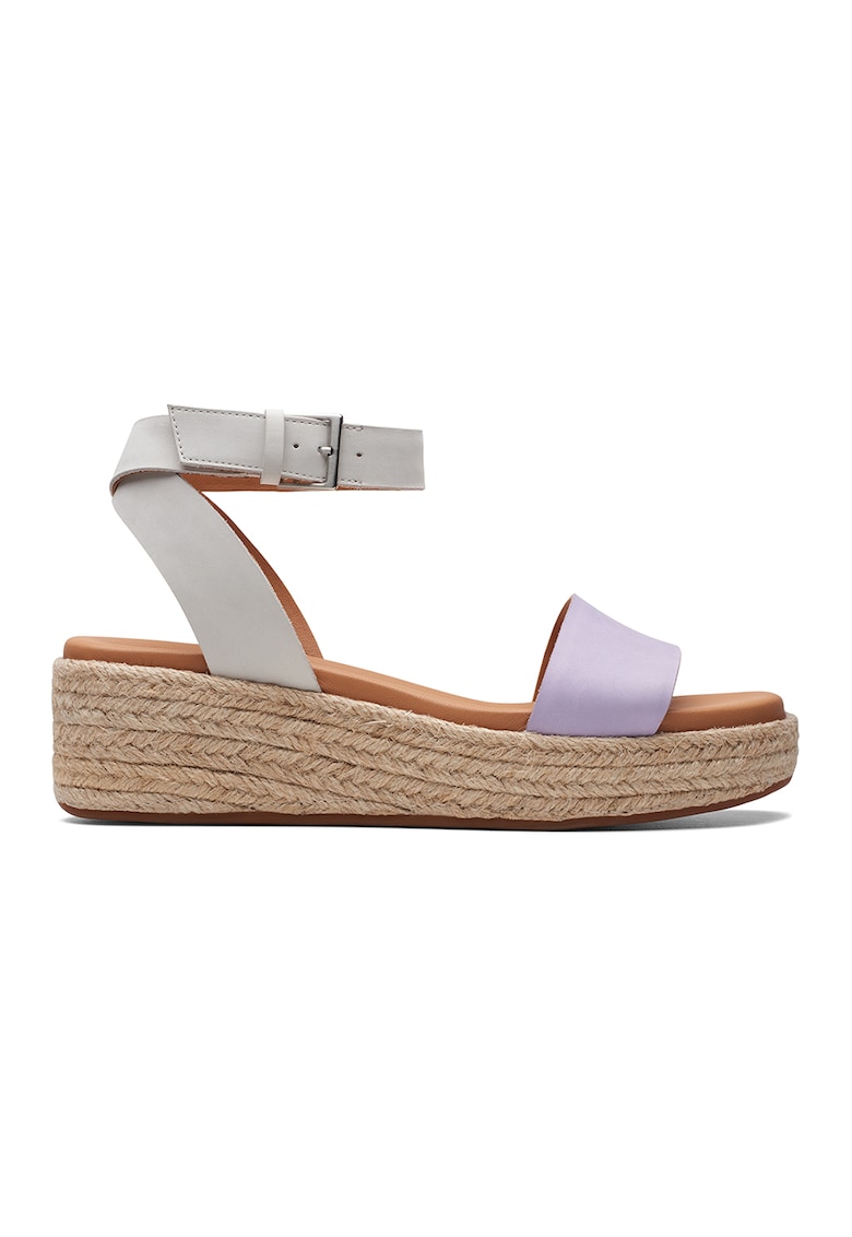 Sandale-espadrile din piele nabuc cu talpa wedge 1 Sandale-espadrile din piele nabuc cu talpa wedge