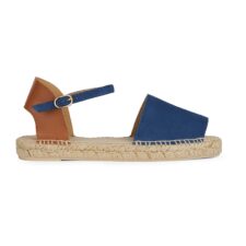 Sandale-espadrile din piele si piele intoarsa