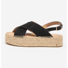Sandale-espadrile flatform din piele intoarsa Comala