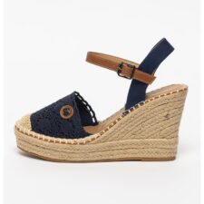 Sandale-espadrile wedge crosetate