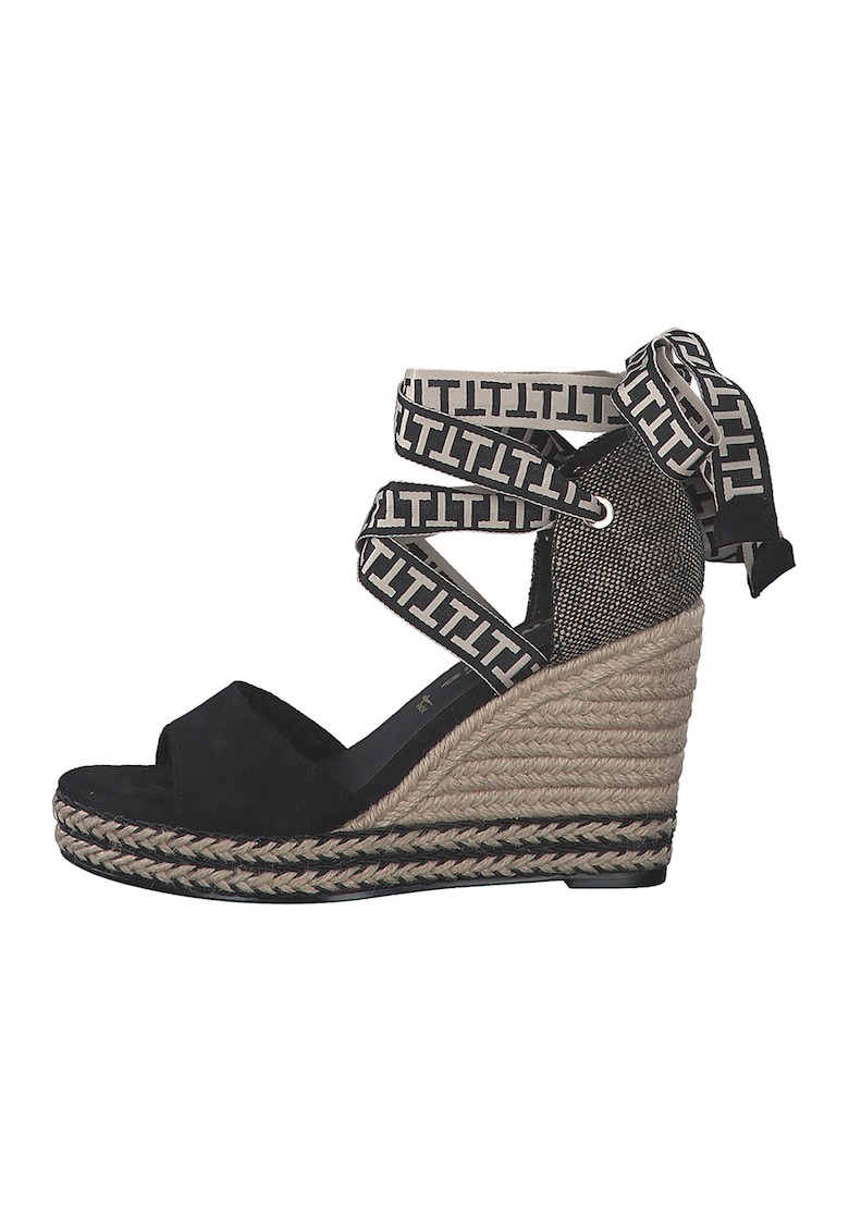 Sandale-espadrile wedge cu bareta infasurabila 1 Sandale-espadrile wedge cu bareta infasurabila