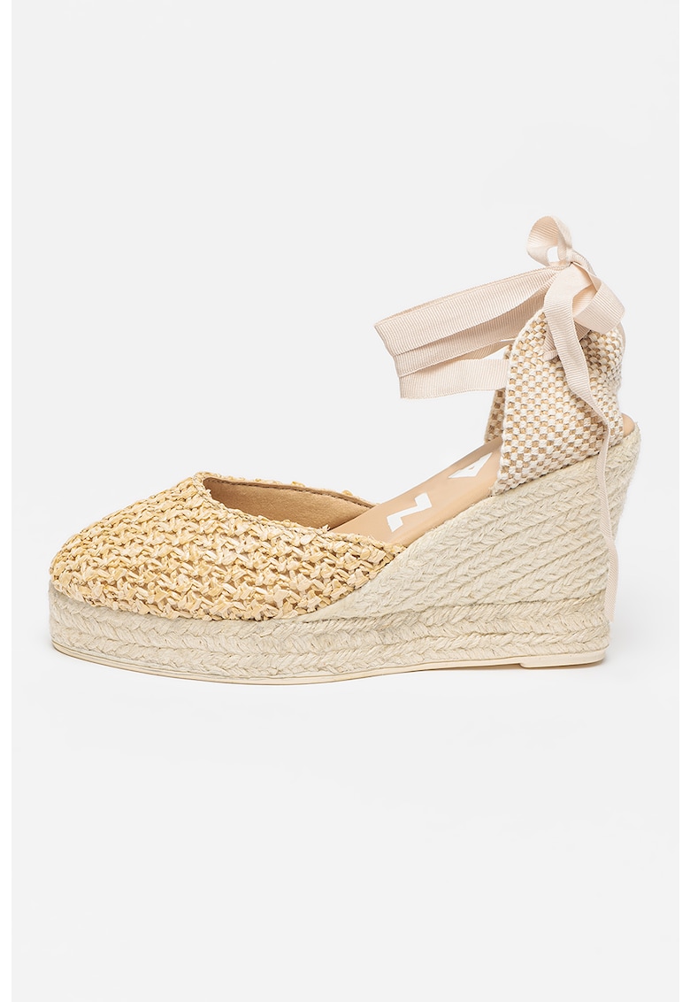 Sandale-espadrile wedge cu barete infasurabile 1 Sandale-espadrile wedge cu barete infasurabile