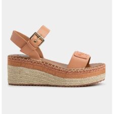 Sandale-espadrile wedge cu garnituri de piele ecologica