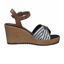 Sandale-espadrile wedge cu imprimeu